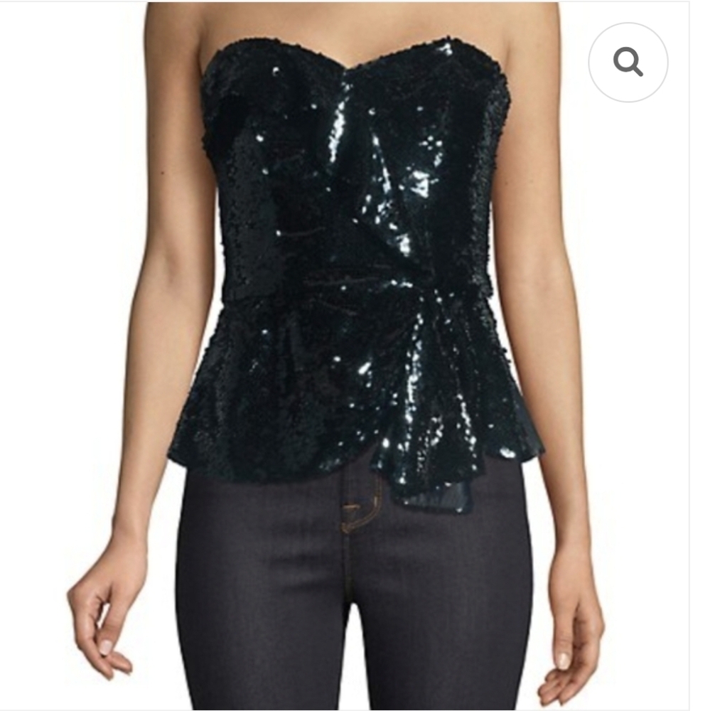 PARKER Talita Sequin Strapless Blouse